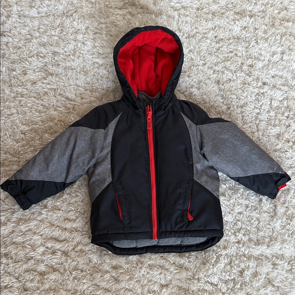 Carter's Black and Gray Jacket with Red Zipper